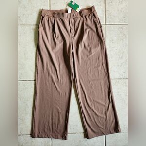 Halara Flex High Waisted Wide Leg Work Pants Brown Size XL